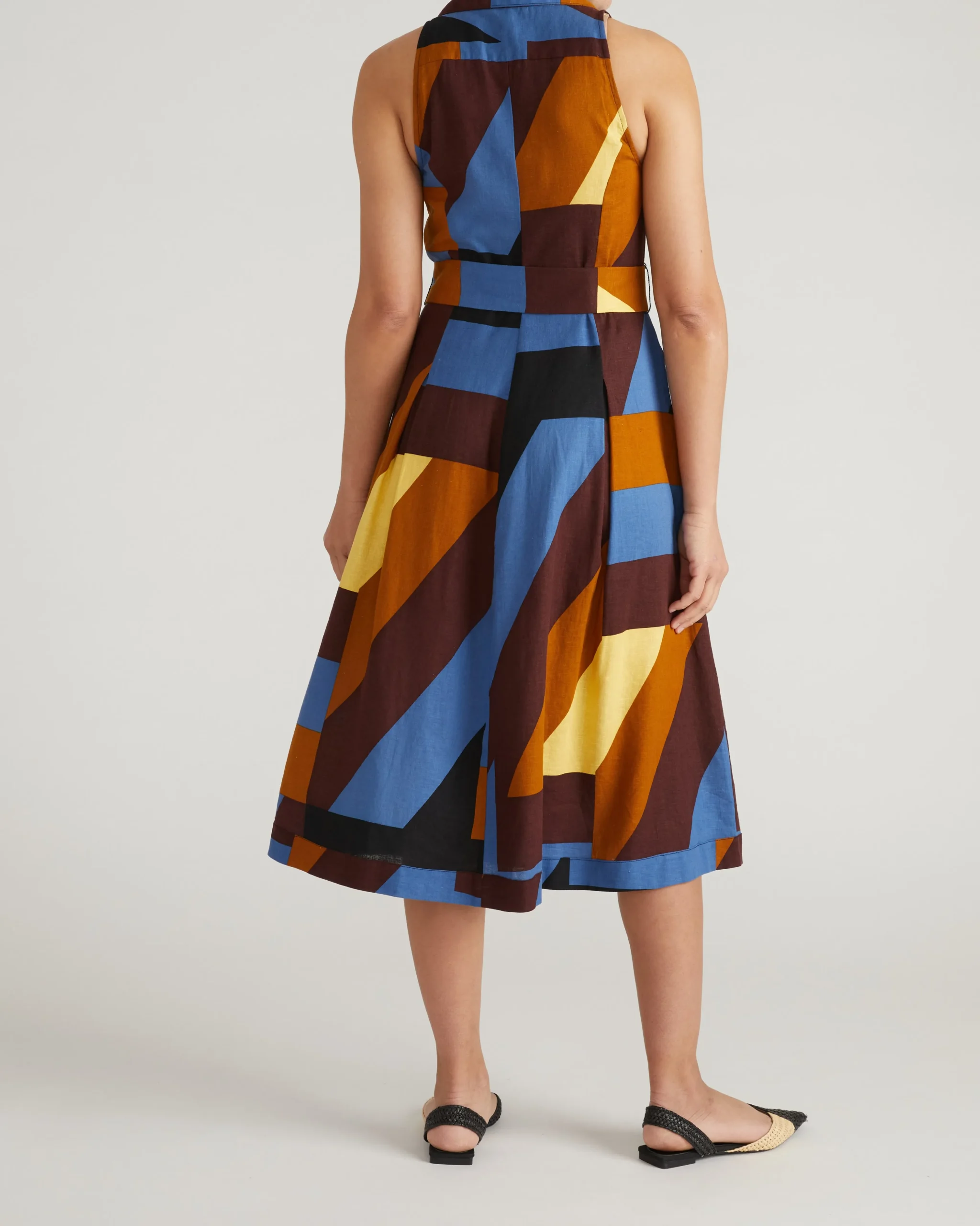 Adelaide Linen Blend Shirtdress Beach Ombra Print