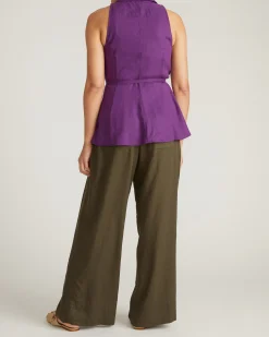 Adelaide Sleeveless Linen Blend Shirt Dreamy Purple