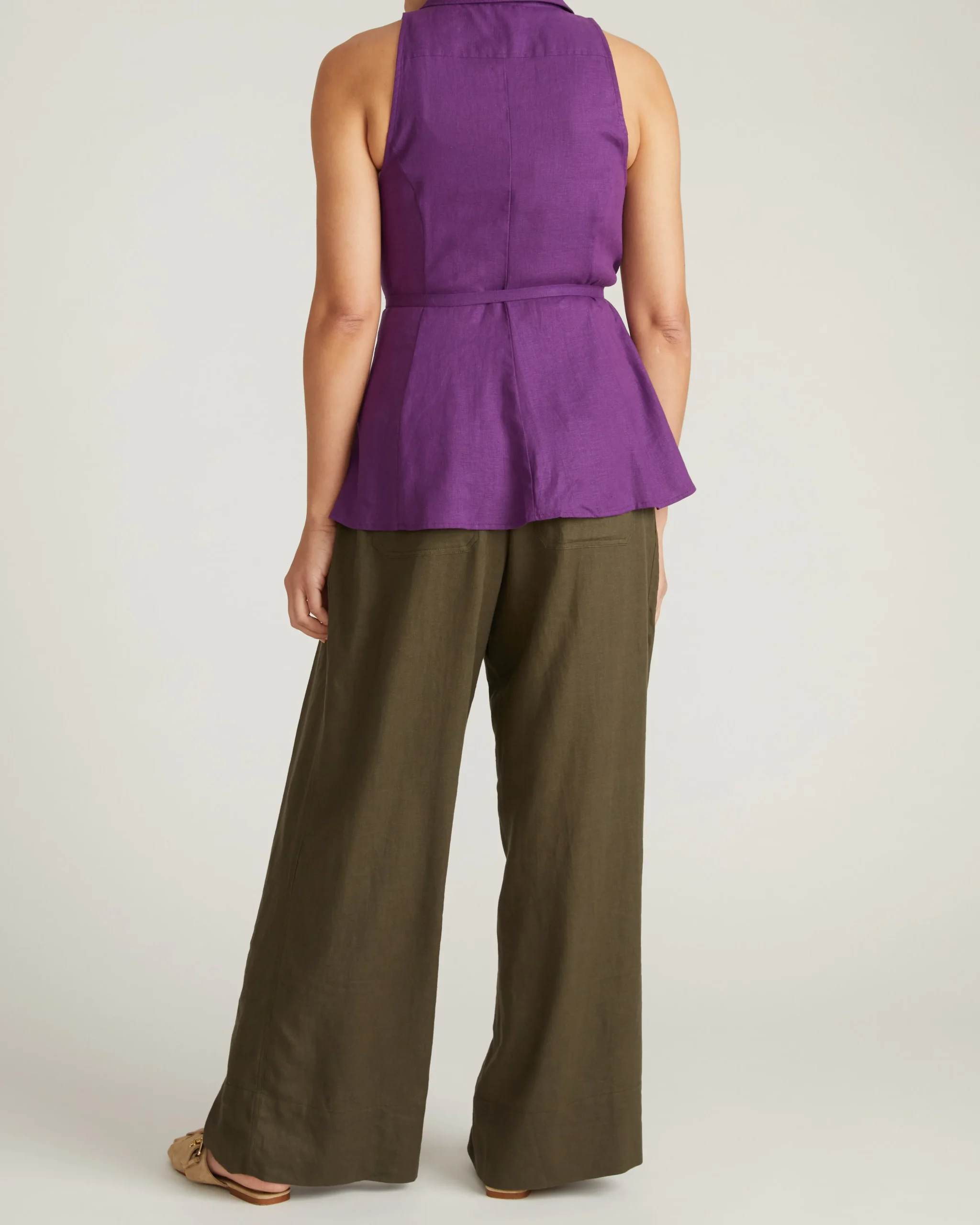 Adelaide Sleeveless Linen Blend Shirt Dreamy Purple