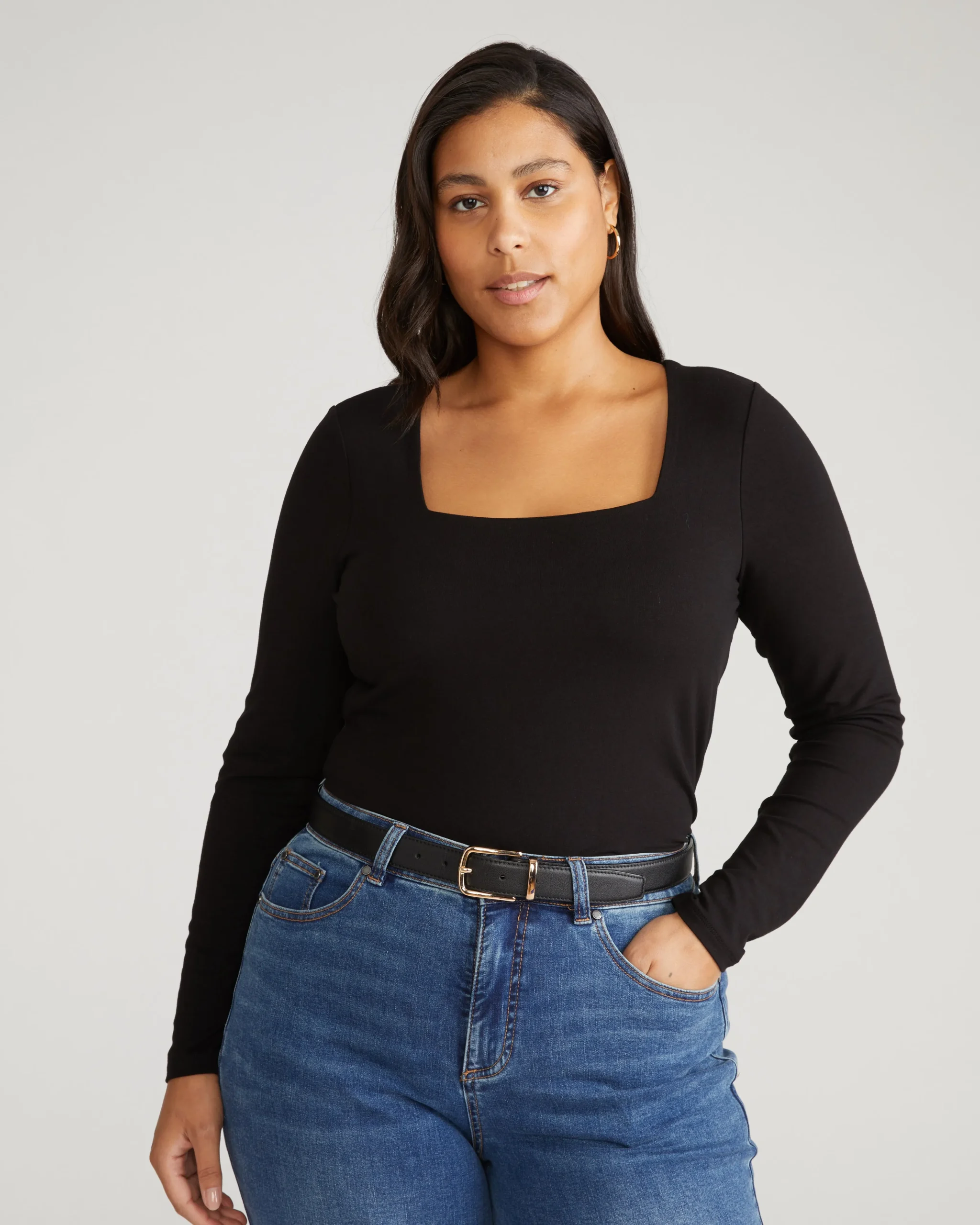 Agatha Liquid Jersey Top Black