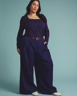 Agatha Liquid Jersey Top Midnight