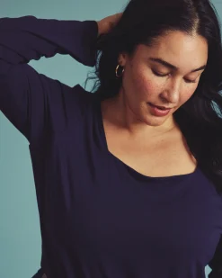 Agatha Liquid Jersey Top Midnight