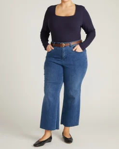 Agatha Liquid Jersey Top Midnight