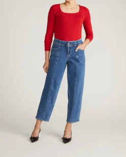 Agatha Liquid Jersey Top New York Red