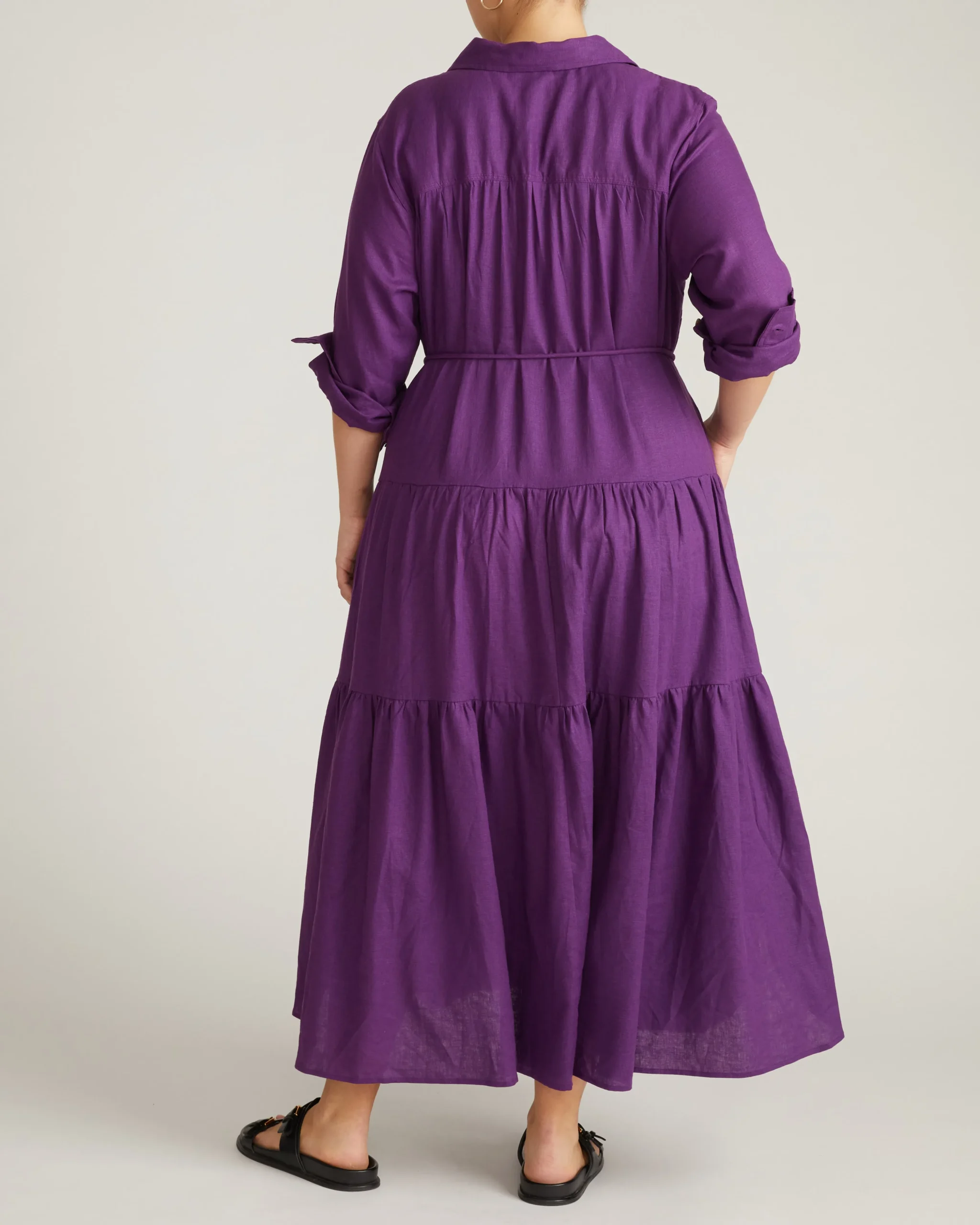Alix Linen Blend Shirtdress Dreamy Purple