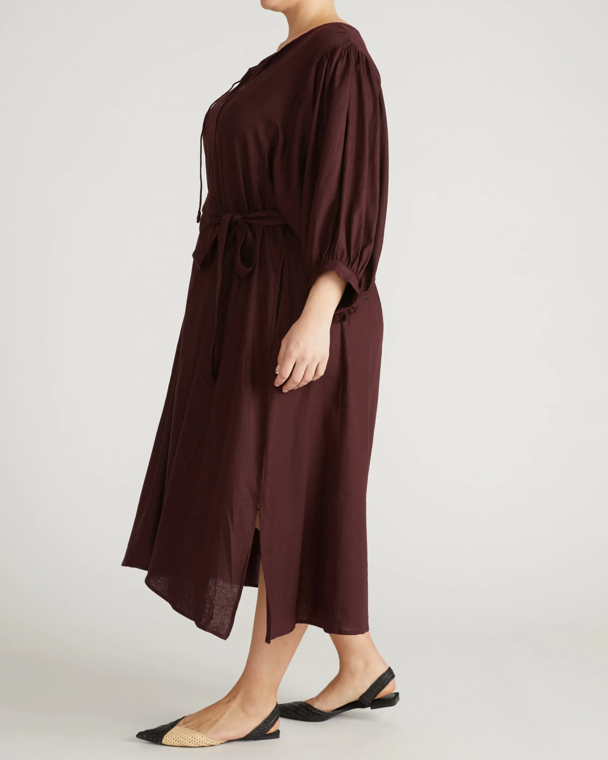 Amparo Linen Blend Dress Brulee