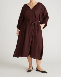 Amparo Linen Blend Dress Brulee
