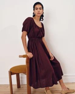 Andrea Linen Blend Dress Brulee