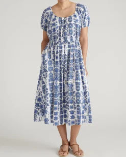 Andrea Linen Blend Dress Rococo Beach Print