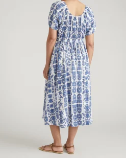 Andrea Linen Blend Dress Rococo Beach Print