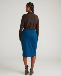 Anya Ponte Skirt Deep Teal