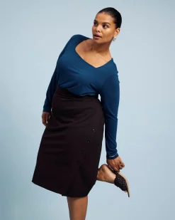 Anya Ponte Skirt Espresso