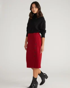 Anya Ponte Skirt Garnet