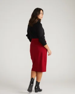 Anya Ponte Skirt Garnet