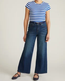 Ashley Cap Sleeve Tee Hammersmith Blue/White Stripe
