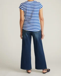 Ashley Cap Sleeve Tee Hammersmith Blue/White Stripe