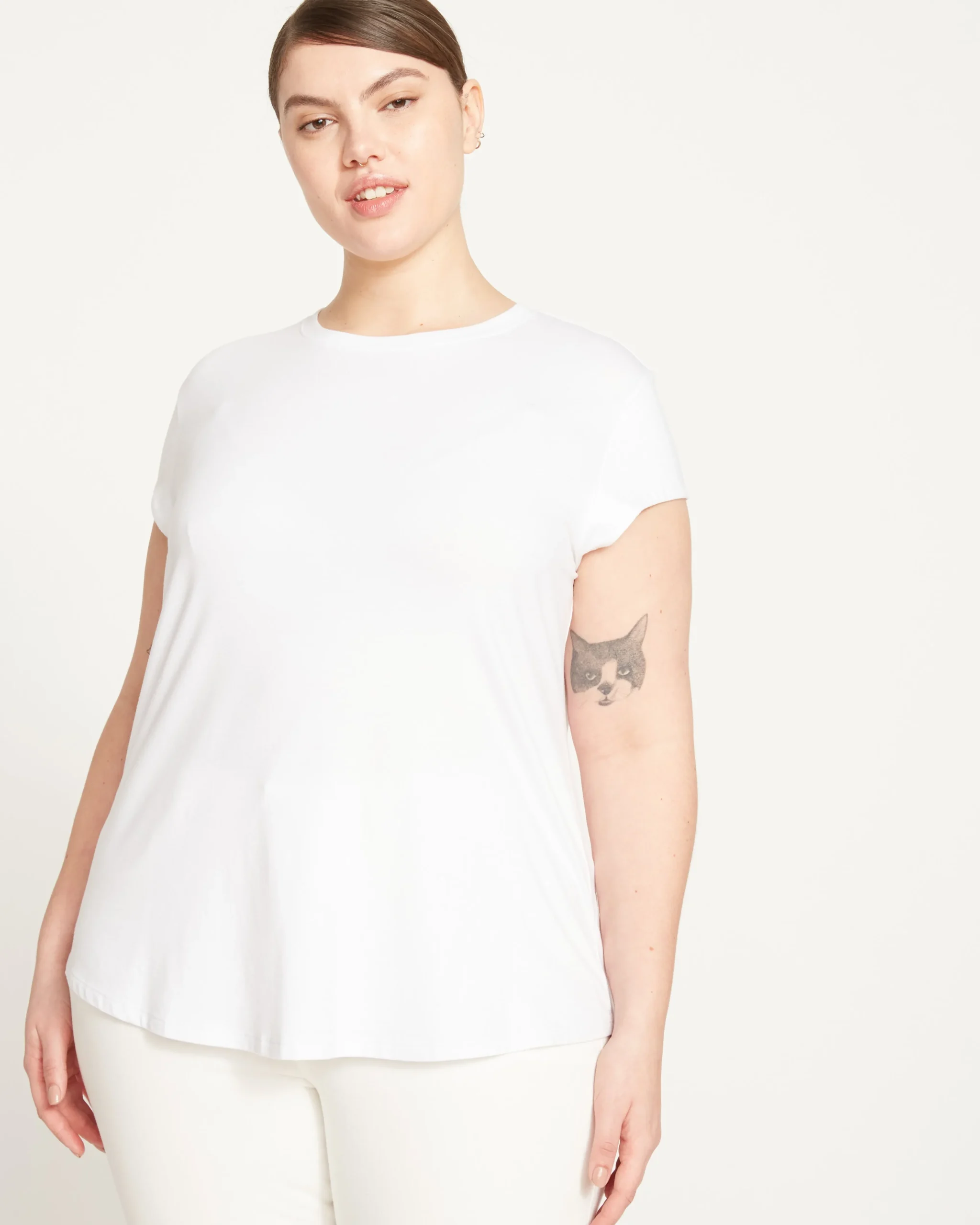 Ashley Cap Sleeve Tee White