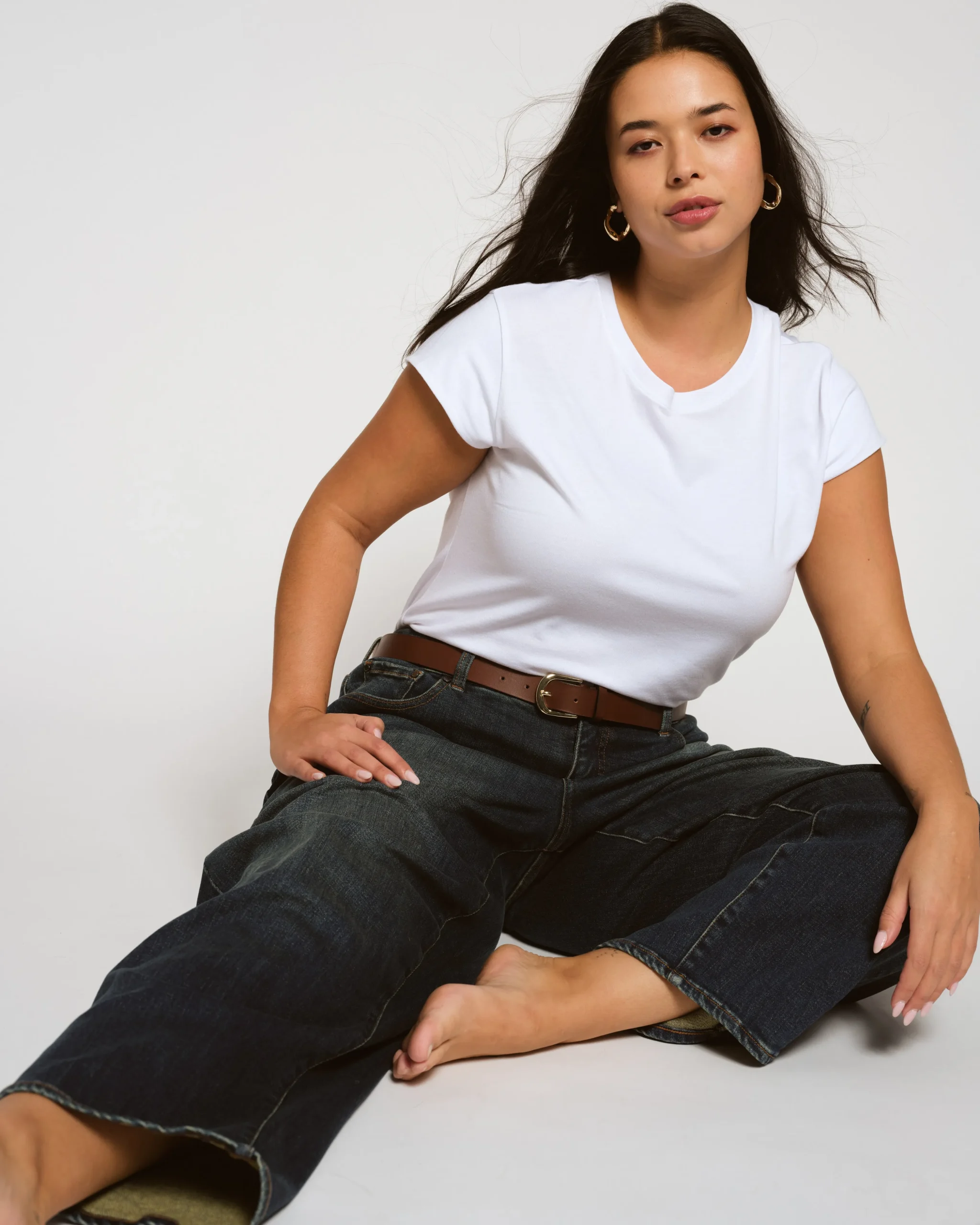 Ashley Cap Sleeve Tee White