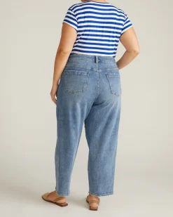Ashley V Neck Cap Sleeve Tee Hammersmith Blue/White Stripe