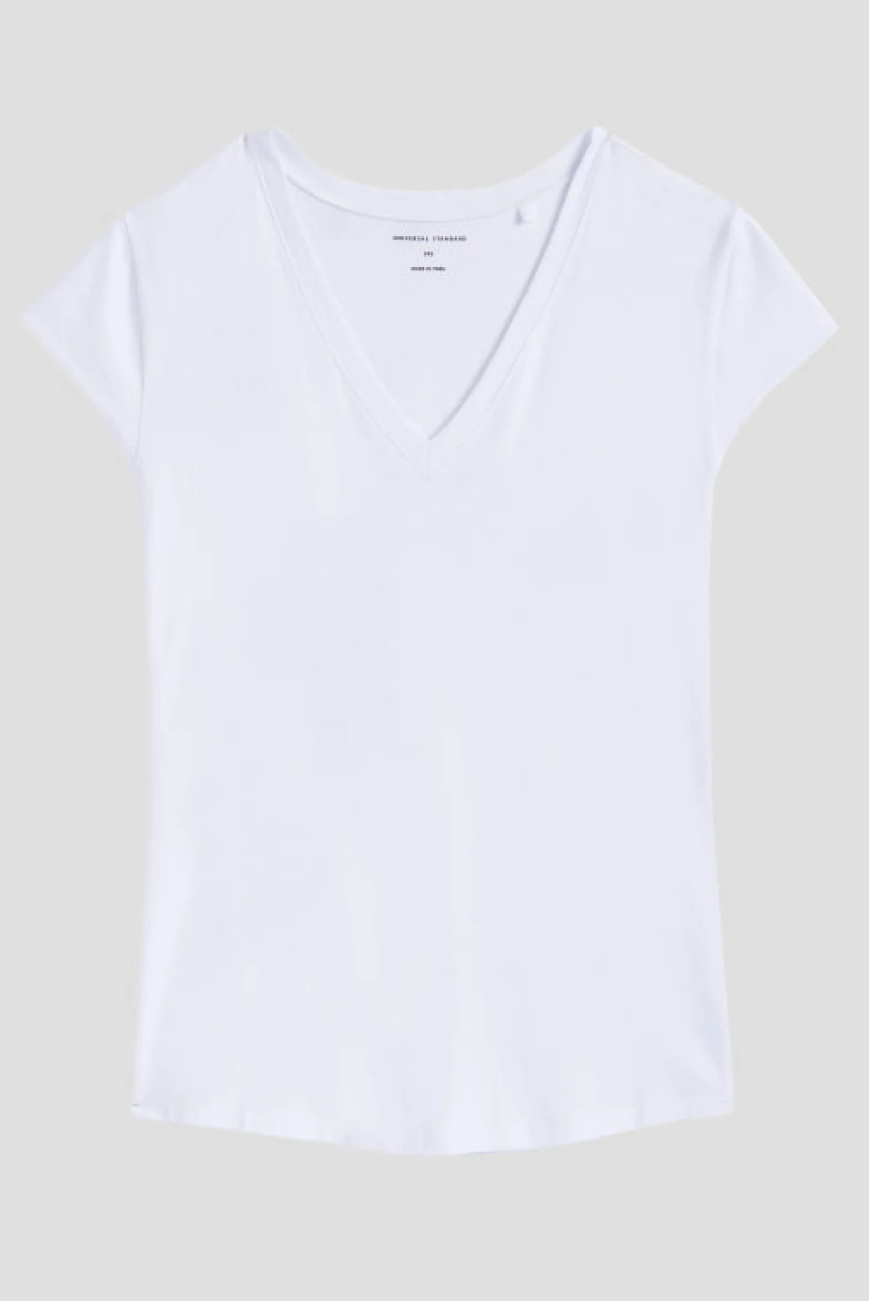 Ashley V Neck Cap Sleeve Tee White