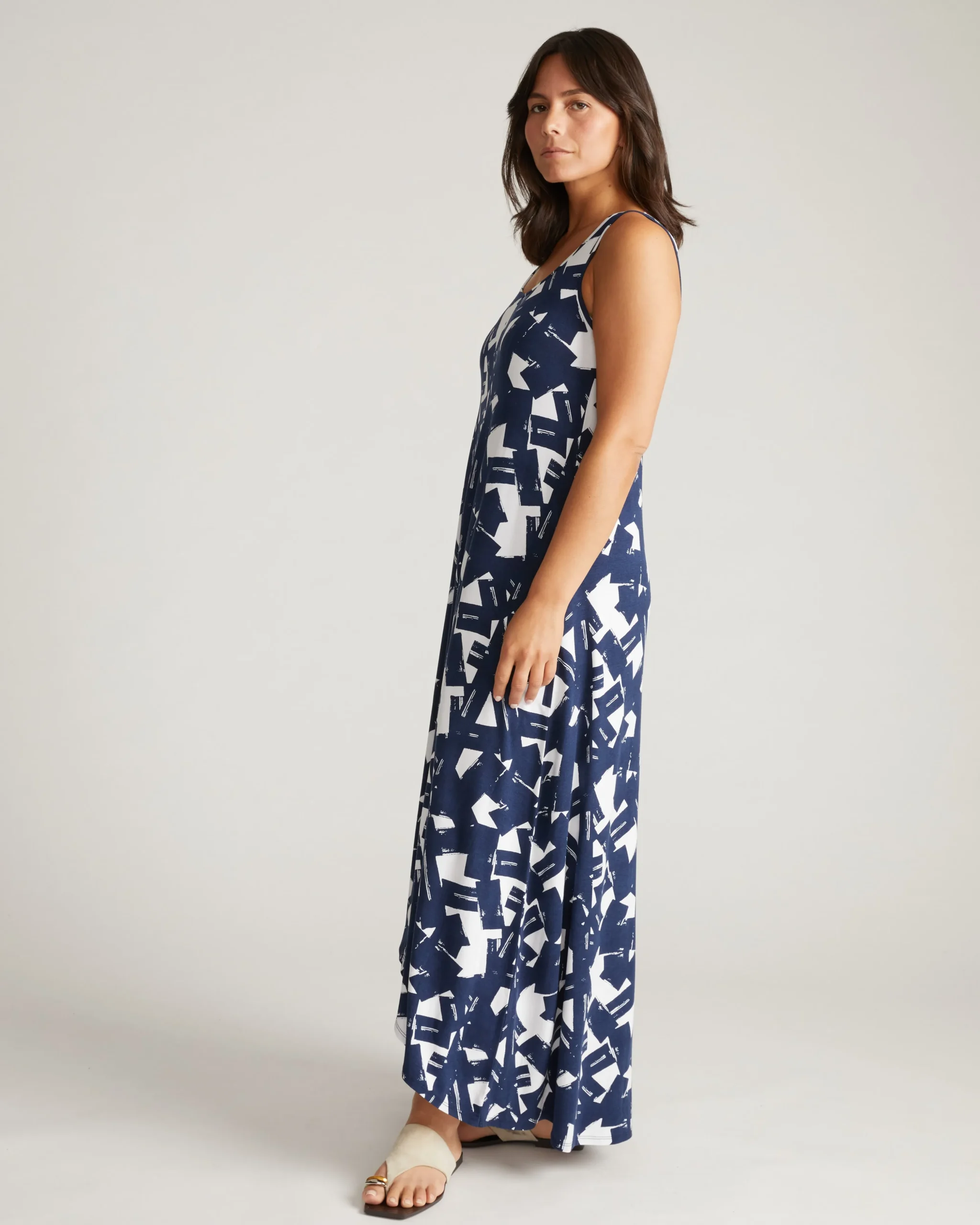 Athena Divine Jersey Dress Navy Santiago Print