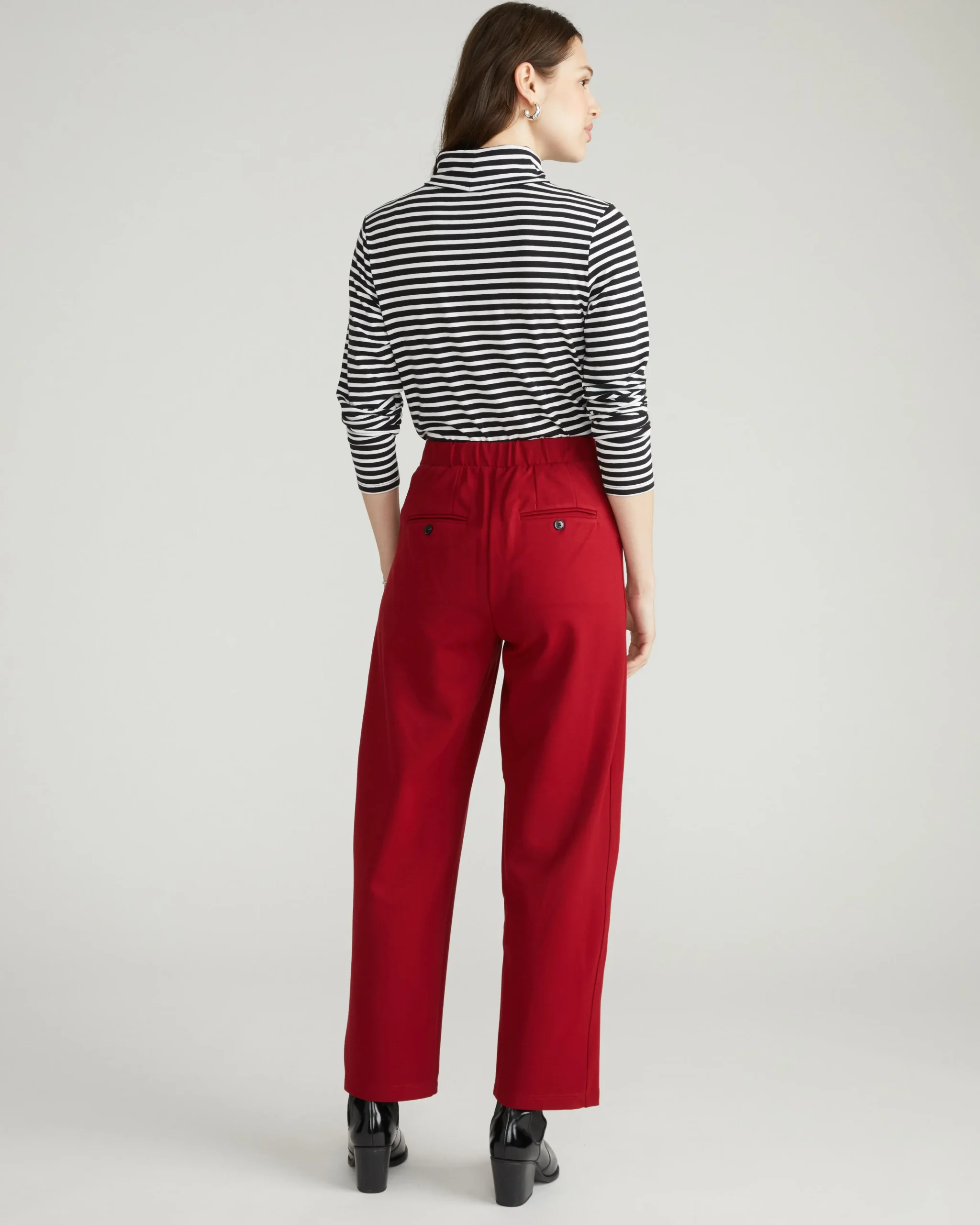 Audrey Relaxed Uniform Ponte Workpant Garnet