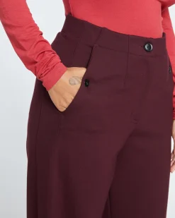 Audrey Relaxed Uniform Ponte Workpant Black Cherry