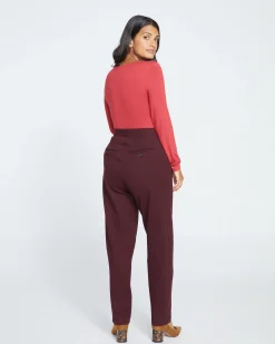 Audrey Relaxed Uniform Ponte Workpant Black Cherry