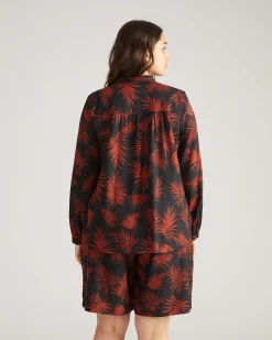 Avalon Linen Blend Blouse Bohem Print