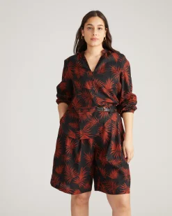 Avalon Linen Blend Blouse Bohem Print