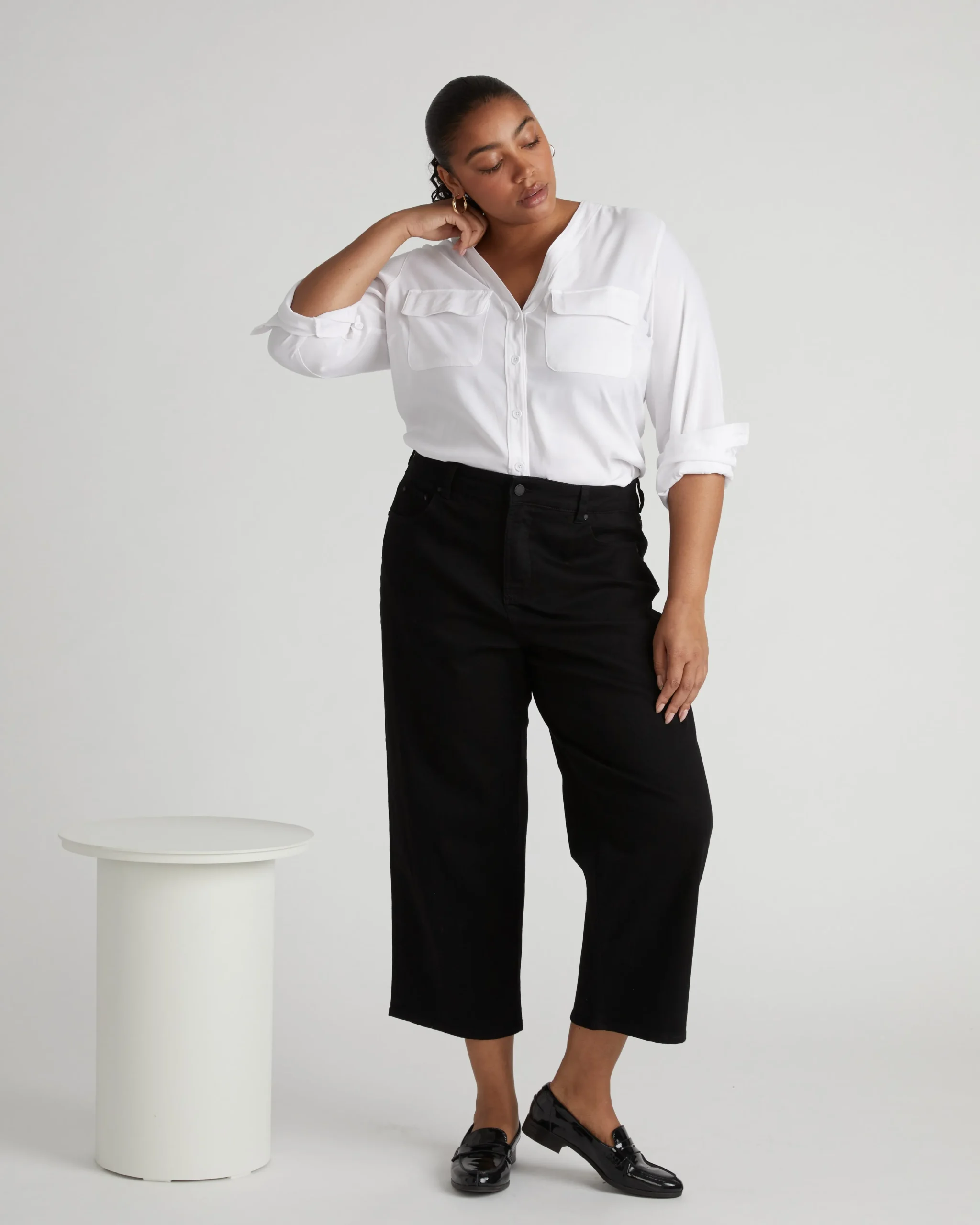Bae Boyfriend Crop Jeans Jet Black