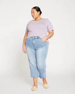 Bae Boyfriend Crop Jeans Light Blue