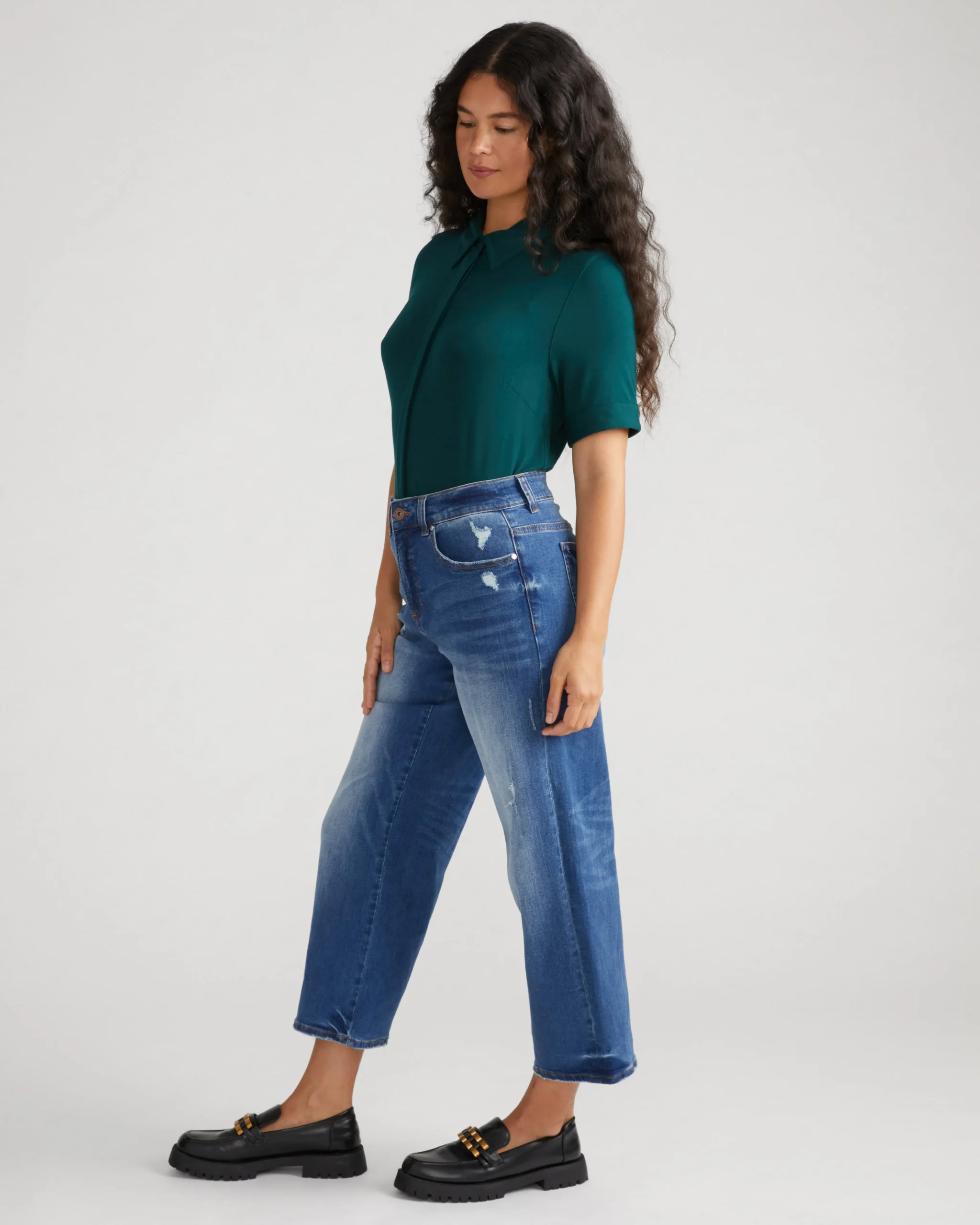 Bae Boyfriend Crop Jeans Princeton Blue