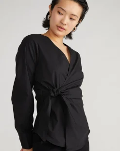 Beacon Stretch Poplin Wrap Shirt Black