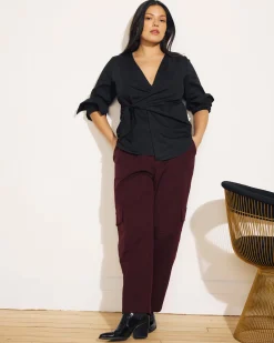 Beacon Stretch Poplin Wrap Shirt Black