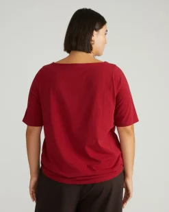 Bella Boatneck Tee Garnet