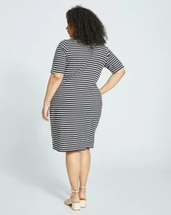 Belle Breton Stripe Jersey Dress Black/White Stripe