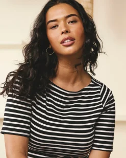 Belle Breton Stripe Jersey Dress Black/White Stripe