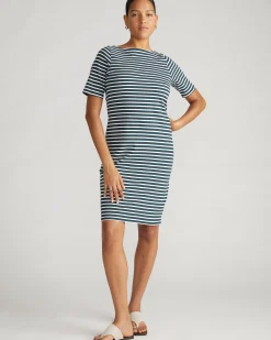 Belle Breton Stripe Jersey Dress Deep Sea/White Stripe