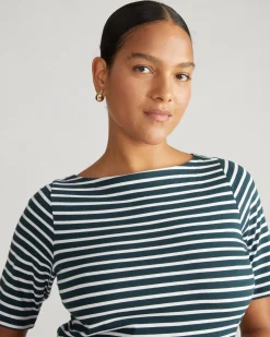 Belle Breton Stripe Jersey Dress Deep Sea/White Stripe