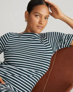 Belle Breton Stripe Jersey Dress Deep Sea/White Stripe