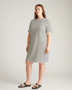 Belle Breton Stripe Jersey Dress Ecru/Black Stripe