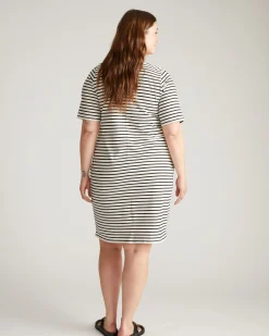 Belle Breton Stripe Jersey Dress Ecru/Black Stripe