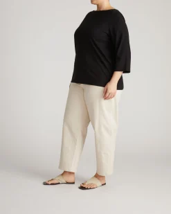 Belle Breton Stripe Jersey Tee Solid Black