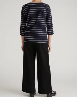 Belle Breton Stripe Jersey Tee Navy Pinstripe