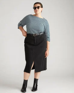 Belle Breton Stripe Jersey Tee Deep Sea/White Stripe