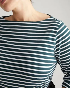Belle Breton Stripe Jersey Tee Deep Sea/White Stripe