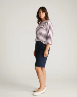 Belle Breton Stripe Jersey Tee White/Gamay Stripe