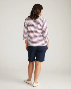 Belle Breton Stripe Jersey Tee White/Gamay Stripe