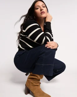 Better-Than-Wool Cardigan Black/Cream Stripe